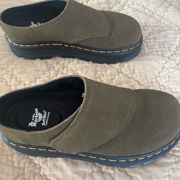 Dr. Martens Olive Suede Clogs - Picture 2 of 3